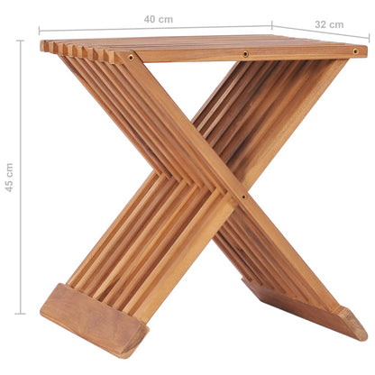 Berkfield Folding Stool 40x32x45 cm Solid Teak Wood