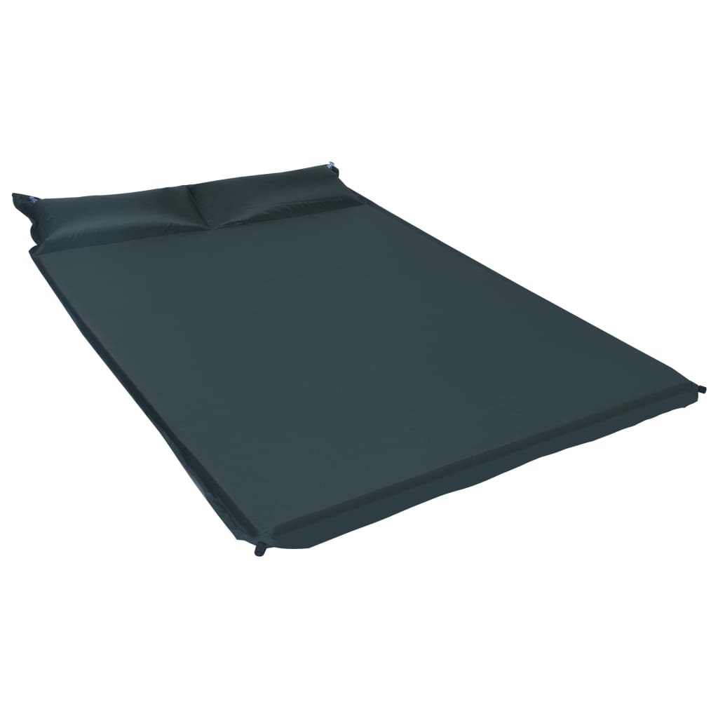 Berkfield Inflatable Air Mattress with Pillow 130x190 cm Dark Green