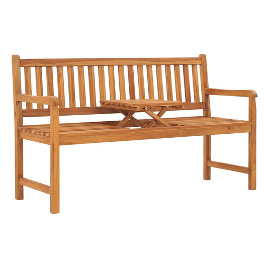 Berkfield 3-Seater Garden Bench with Table 150 cm Solid Teak Wood