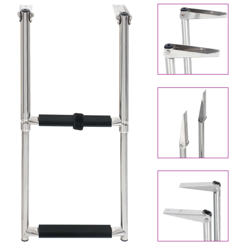 Berkfield Folding Boarding Ladder 2-step Stainless Steel