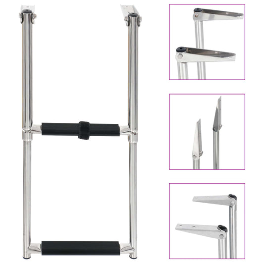 Berkfield Folding Boarding Ladder 2-step Stainless Steel