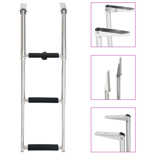 Berkfield Folding Boarding Ladder 3-step Stainless Steel
