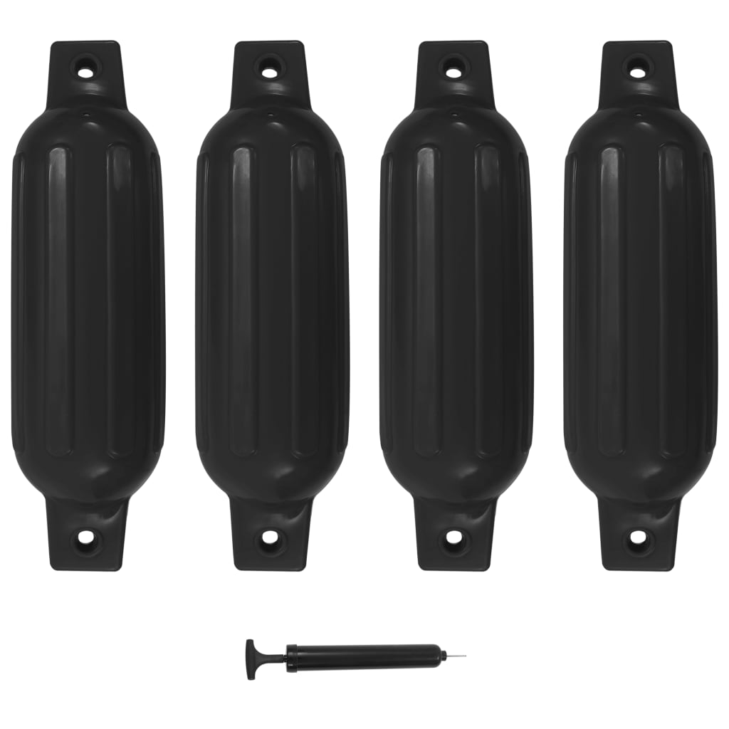 Berkfield Boat Fender 4 pcs Black 41x11.5 cm PVC