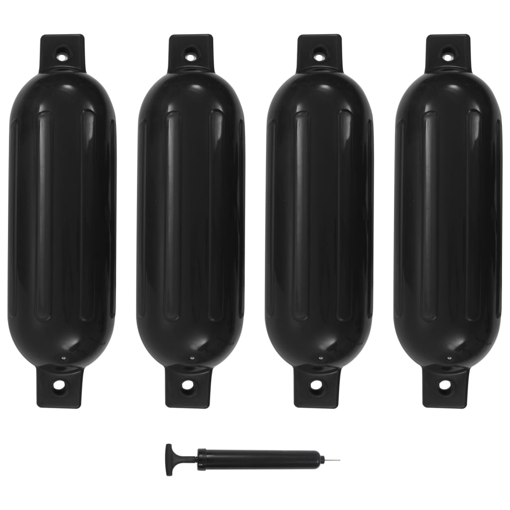 Berkfield Boat Fender 4 pcs Black 51x14 cm PVC