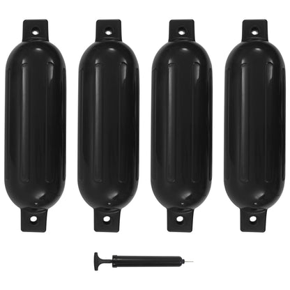 Berkfield Boat Fender 4 pcs Black 51x14 cm PVC
