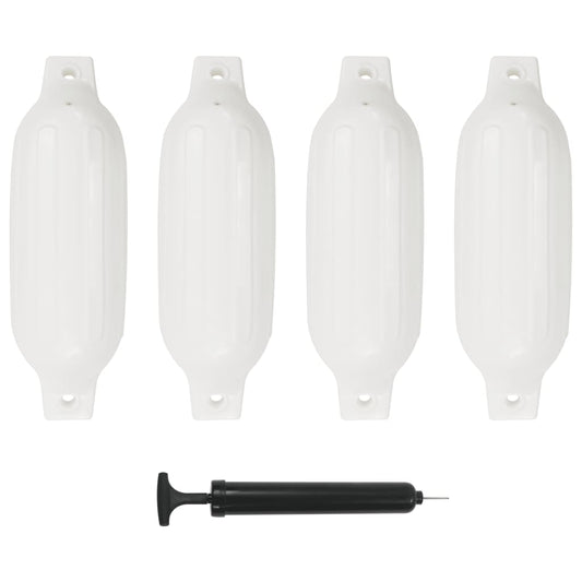 Berkfield Boat Fender 4 pcs White 41x11.5 cm PVC