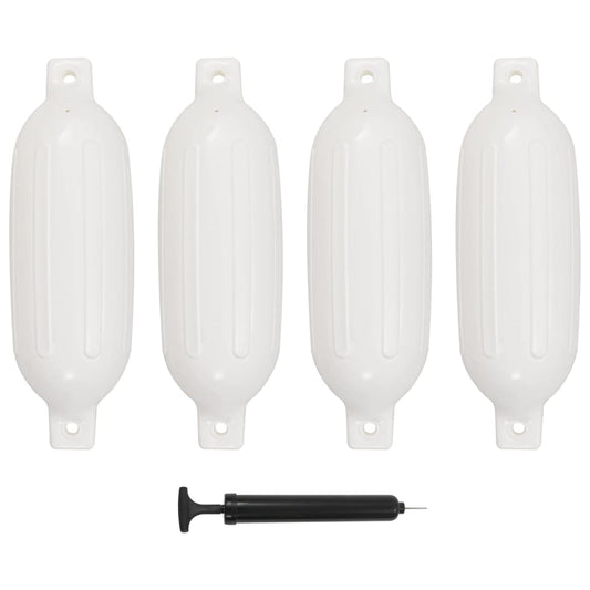 Berkfield Boat Fender 4 pcs White 58.5x16.5 cm PVC