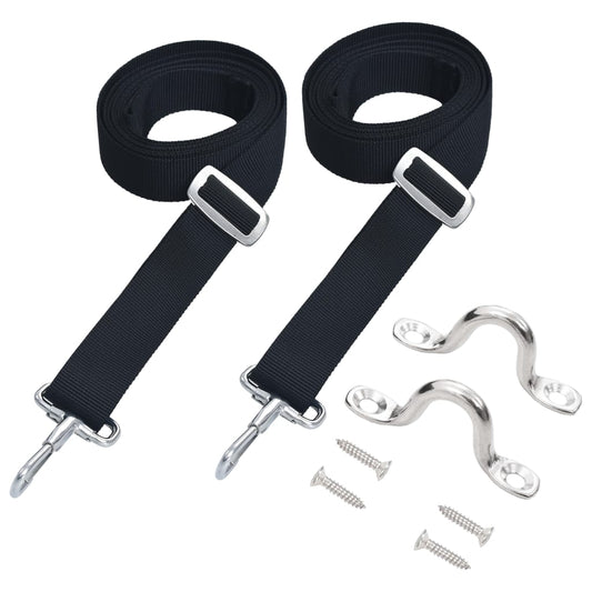 Berkfield Bimini Top Straps 2 pcs Fabric and Stainless Steel