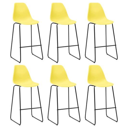 Berkfield Bar Chairs 6 pcs Yellow Plastic