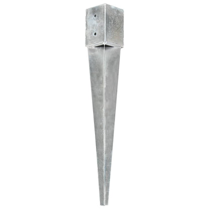 Berkfield Ground Spikes 2 pcs Silver 10x10x76 cm Galvanised Steel