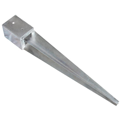 Berkfield Ground Spikes 2 pcs Silver 10x10x76 cm Galvanised Steel