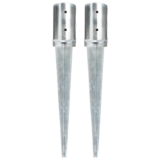 Berkfield Ground Spikes 2 pcs Silver 8x61 cm Galvanised Steel