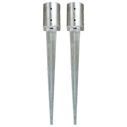 Berkfield Ground Spikes 2 pcs Silver 10x76 cm Galvanised Steel