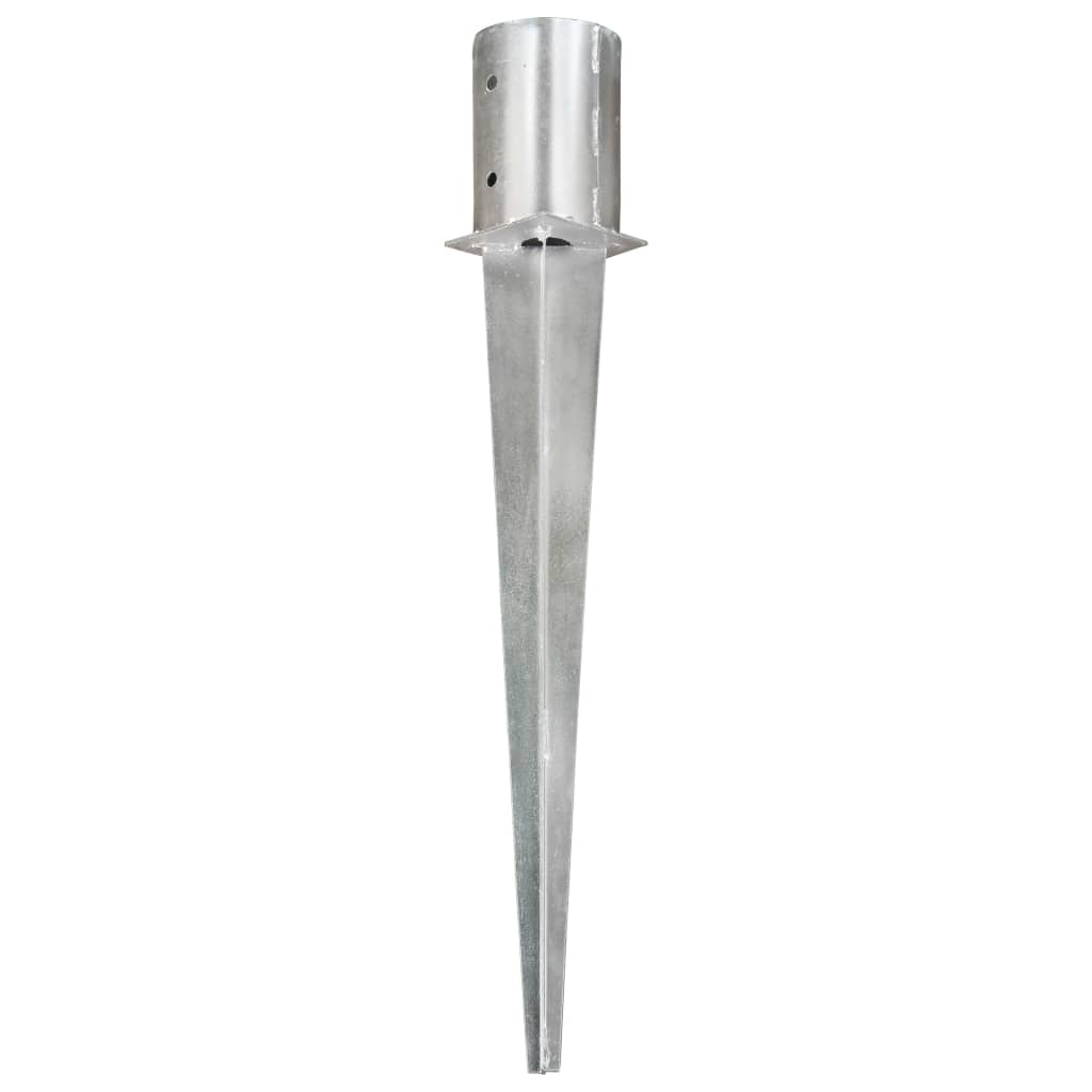 Berkfield Ground Spikes 2 pcs Silver 10x76 cm Galvanised Steel