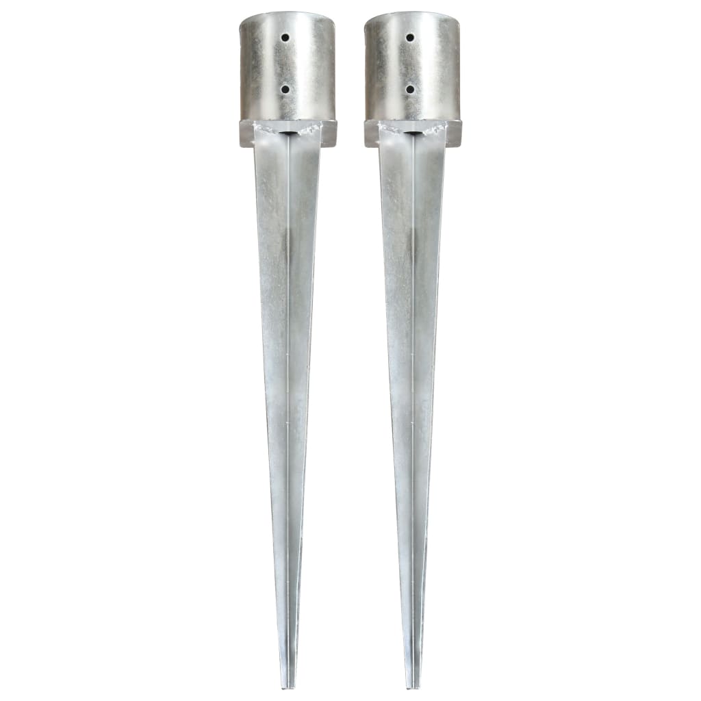 Berkfield Ground Spikes 2 pcs Silver 12x91 cm Galvanised Steel