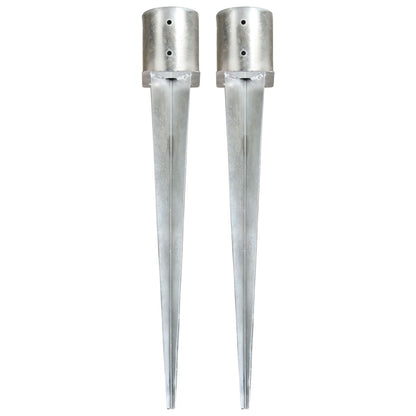 Berkfield Ground Spikes 2 pcs Silver 12x91 cm Galvanised Steel
