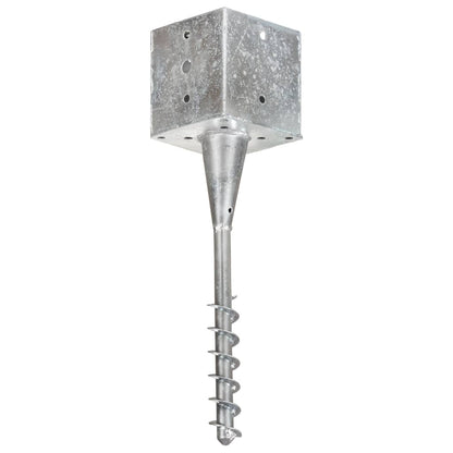 Berkfield Ground Spikes 6 pcs Silver 14x14x58 cm Galvanised Steel