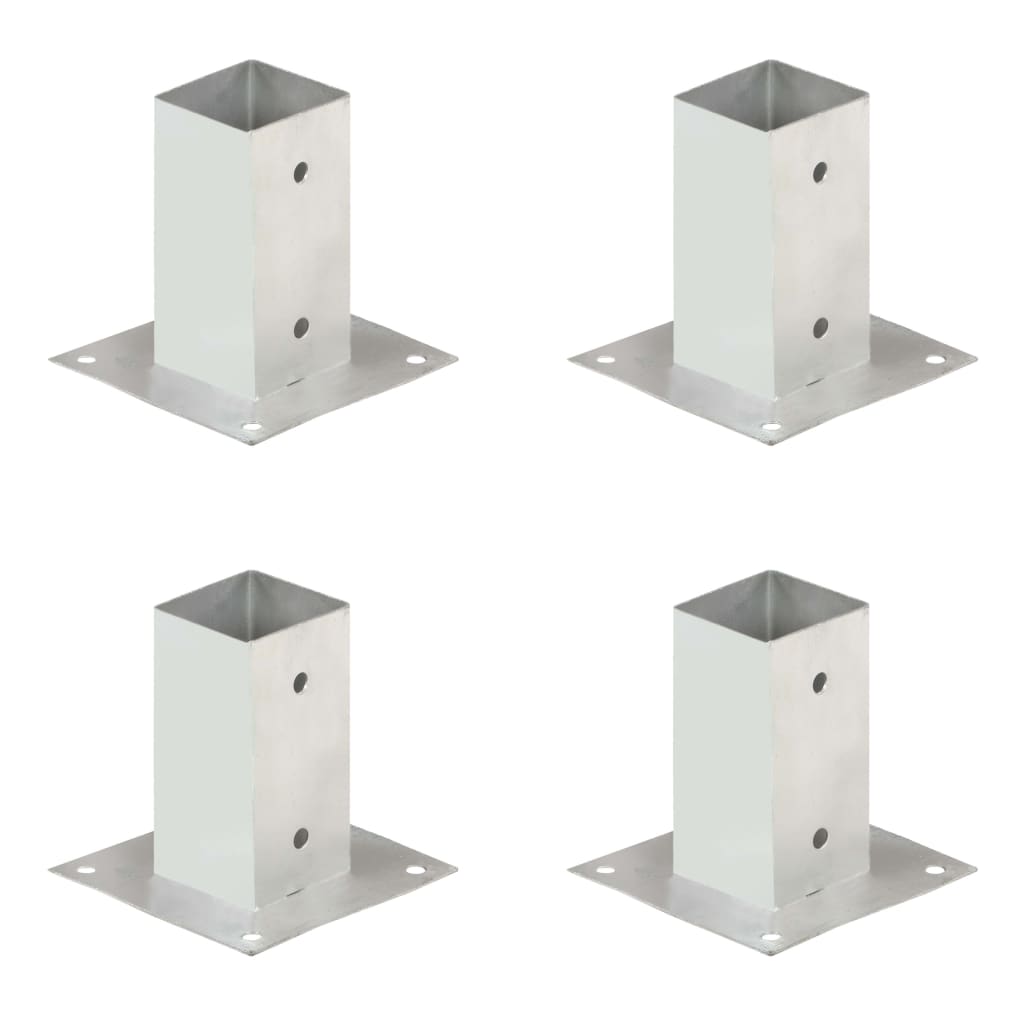 Berkfield Post Anchors 4 pcs Galvanised Metal 71 mm