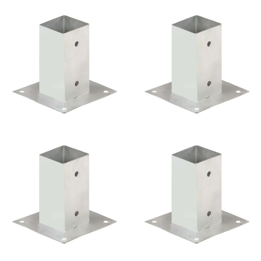 Berkfield Post Anchors 4 pcs Galvanised Metal 71 mm