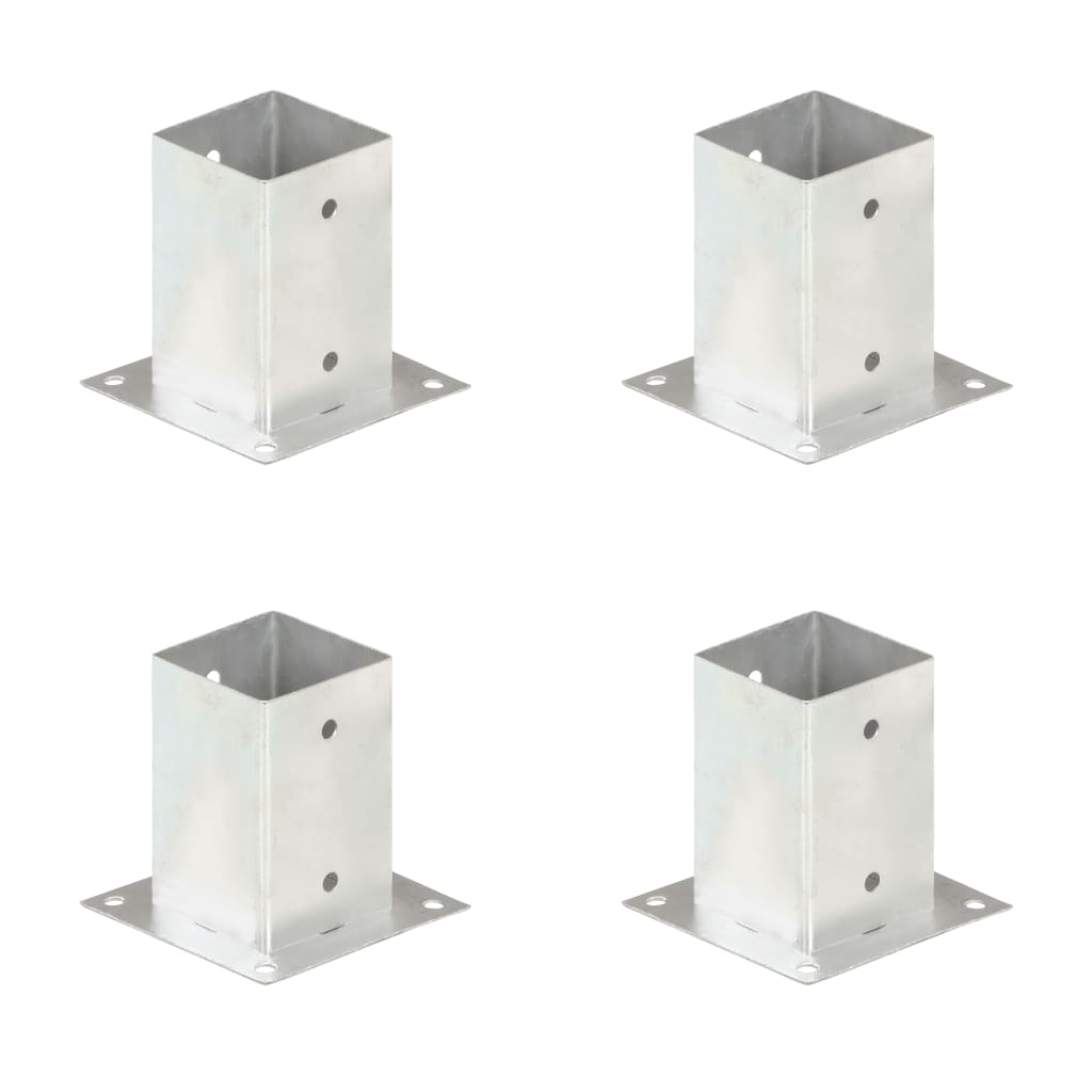 Berkfield Post Anchors 4 pcs Galvanised Metal 91 mm