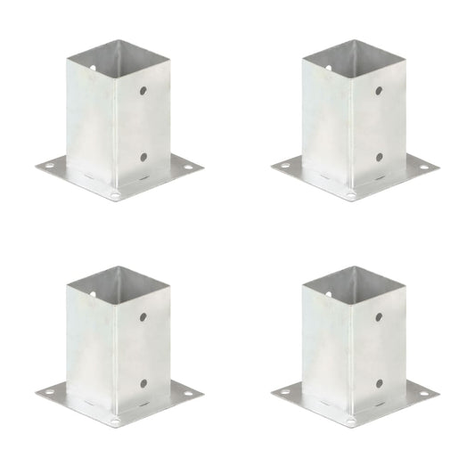 Berkfield Post Anchors 4 pcs Galvanised Metal 91 mm