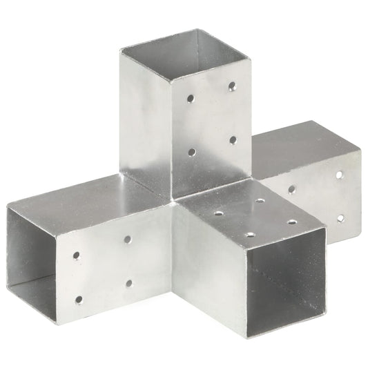 Berkfield Post Connector X Shape Galvanised Metal 71x71 mm