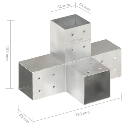 Berkfield Post Connector X Shape Galvanised Metal 81x81 mm