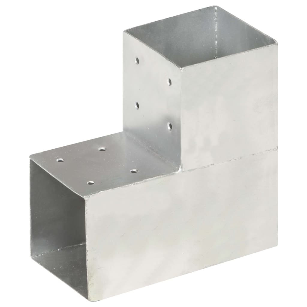 Berkfield Post Connectors 4 pcs L Shape Galvanised Metal 101x101 mm