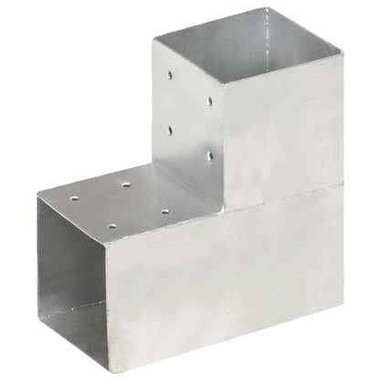 Berkfield Post Connectors 4 pcs L Shape Galvanised Metal 101x101 mm