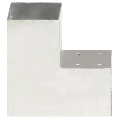 Berkfield Post Connectors 4 pcs L Shape Galvanised Metal 101x101 mm