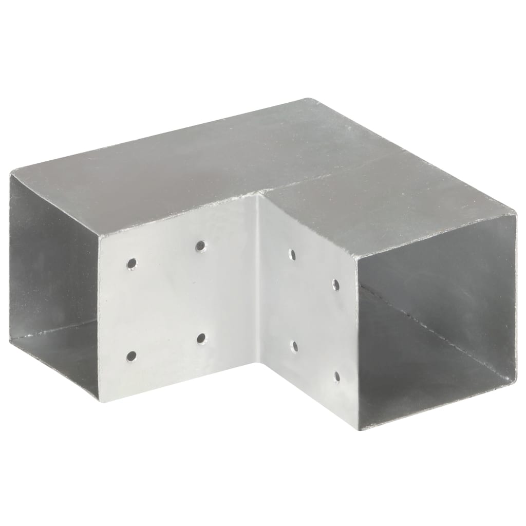 Berkfield Post Connectors 4 pcs L Shape Galvanised Metal 101x101 mm