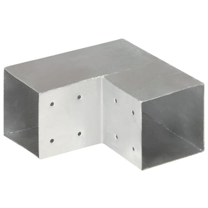 Berkfield Post Connectors 4 pcs L Shape Galvanised Metal 101x101 mm