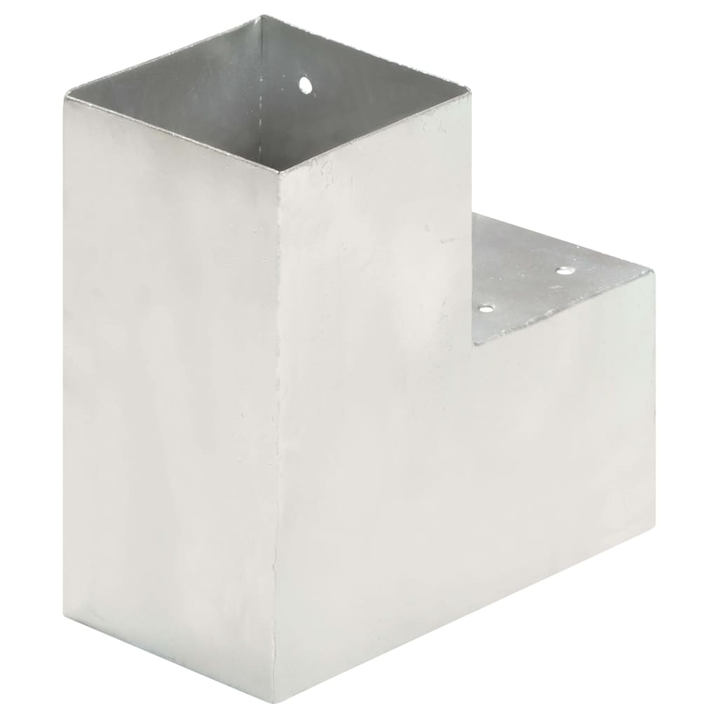 Berkfield Post Connectors 4 pcs L Shape Galvanised Metal 101x101 mm