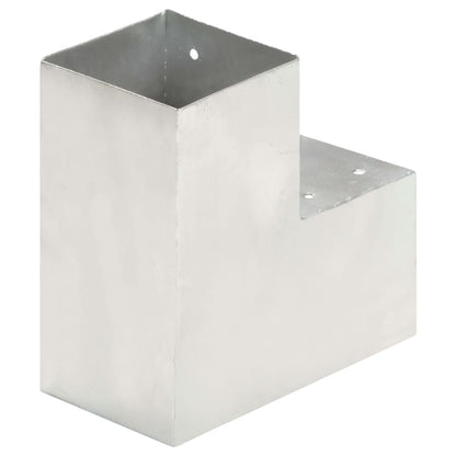 Berkfield Post Connectors 4 pcs L Shape Galvanised Metal 101x101 mm