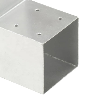 Berkfield Post Connectors 4 pcs L Shape Galvanised Metal 101x101 mm