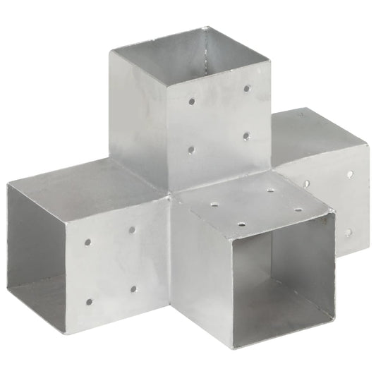Berkfield Post Connector X Shape Galvanised Metal 101x101 mm
