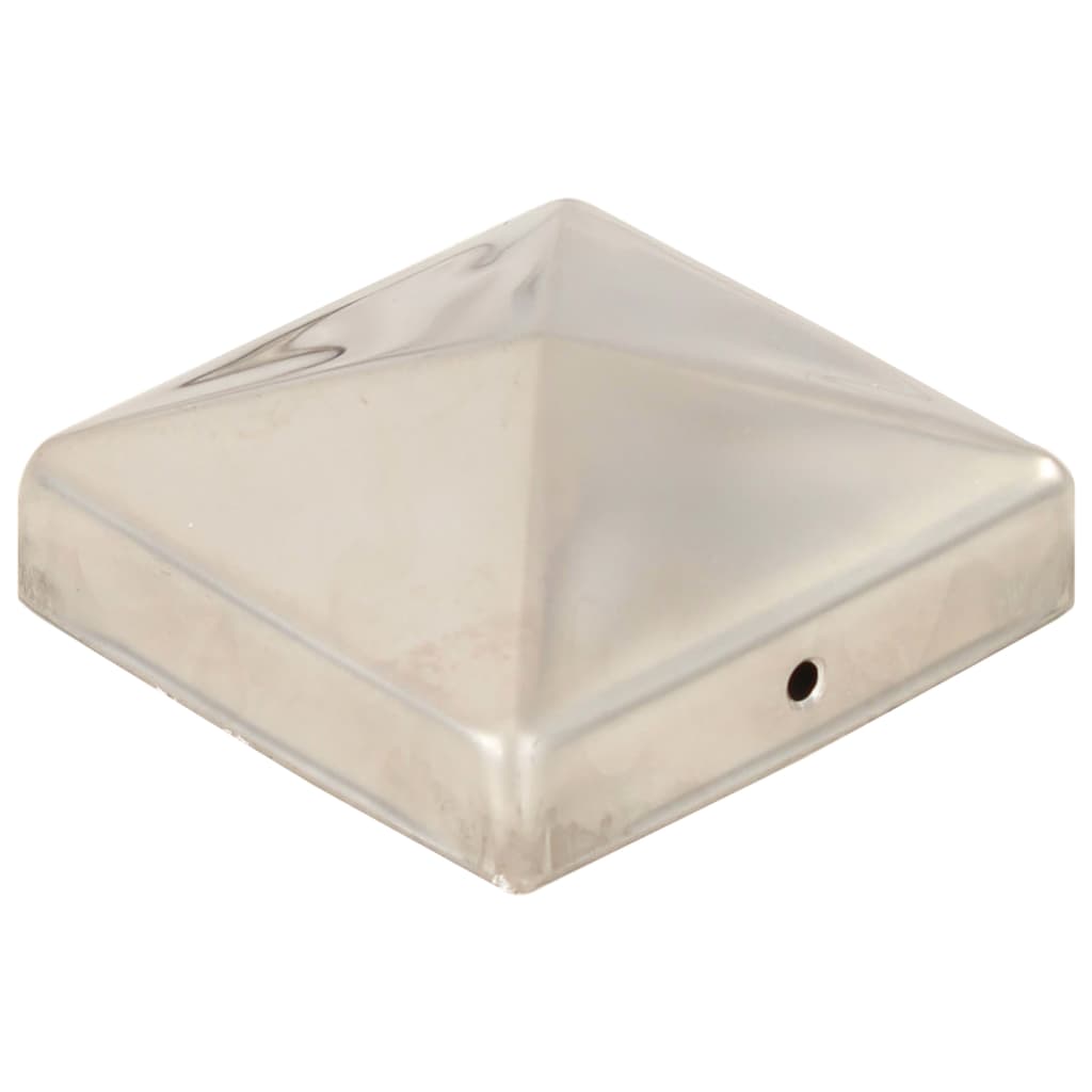 Berkfield Pyramid Fence Post Caps 6 pcs Stainless Steel 81x81 mm