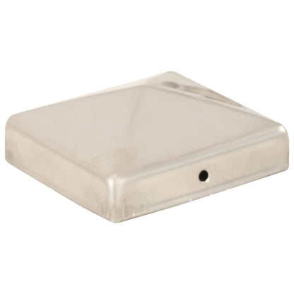 Berkfield Pyramid Fence Post Caps 6 pcs Stainless Steel 81x81 mm