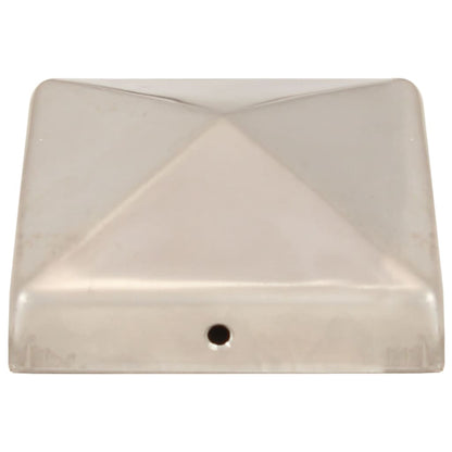 Berkfield Pyramid Fence Post Caps 6 pcs Stainless Steel 81x81 mm