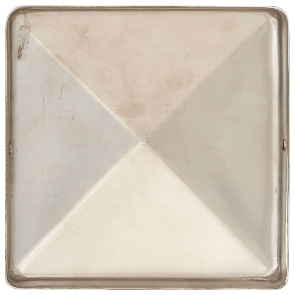 Berkfield Pyramid Fence Post Caps 6 pcs Stainless Steel 81x81 mm