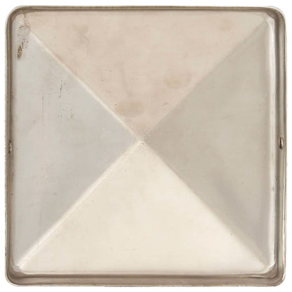 Berkfield Pyramid Fence Post Caps 6 pcs Stainless Steel 81x81 mm