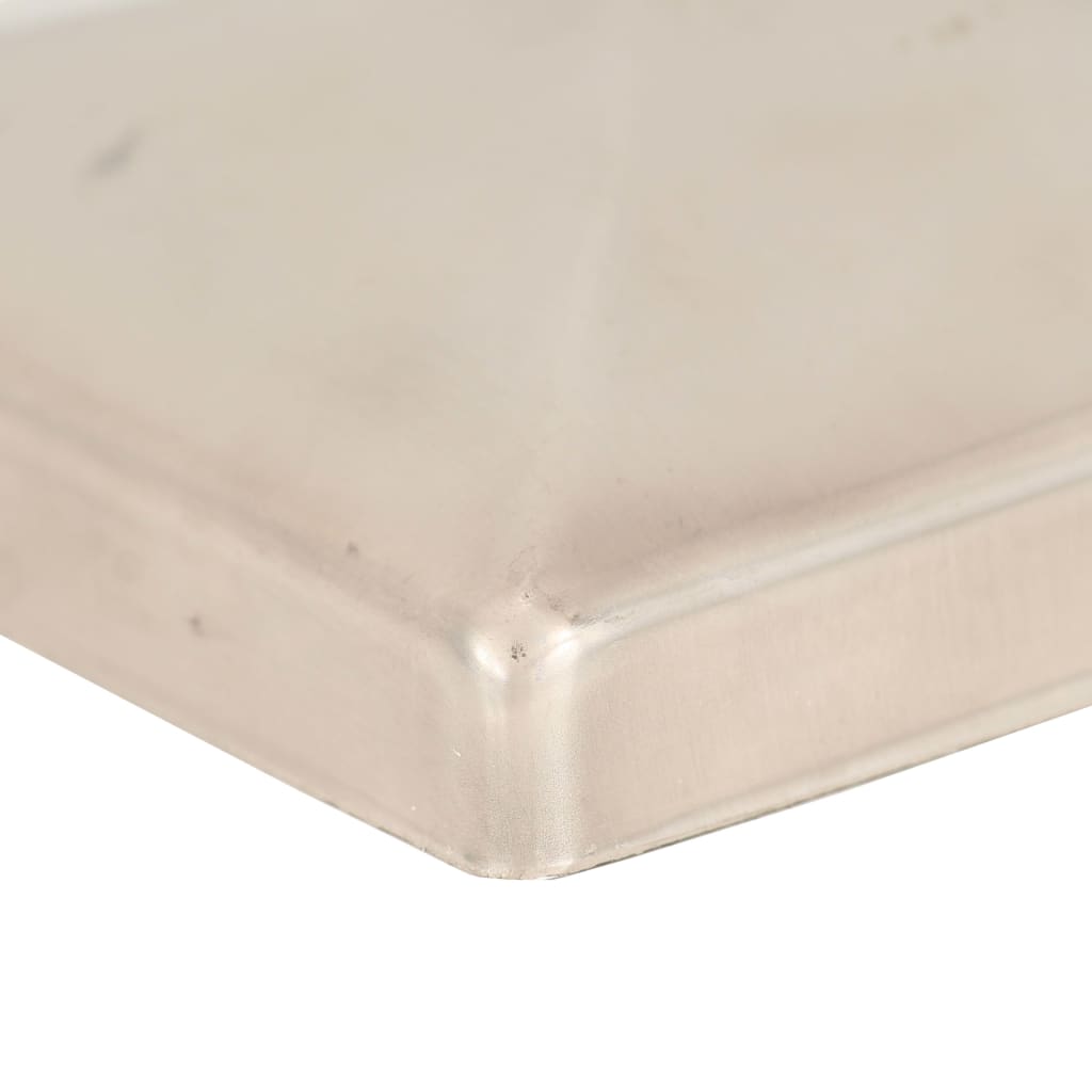 Berkfield Pyramid Fence Post Caps 6 pcs Stainless Steel 81x81 mm