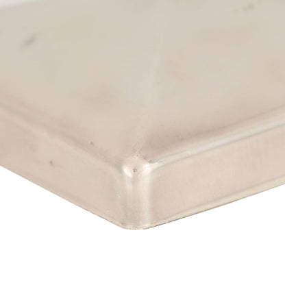 Berkfield Pyramid Fence Post Caps 6 pcs Stainless Steel 81x81 mm