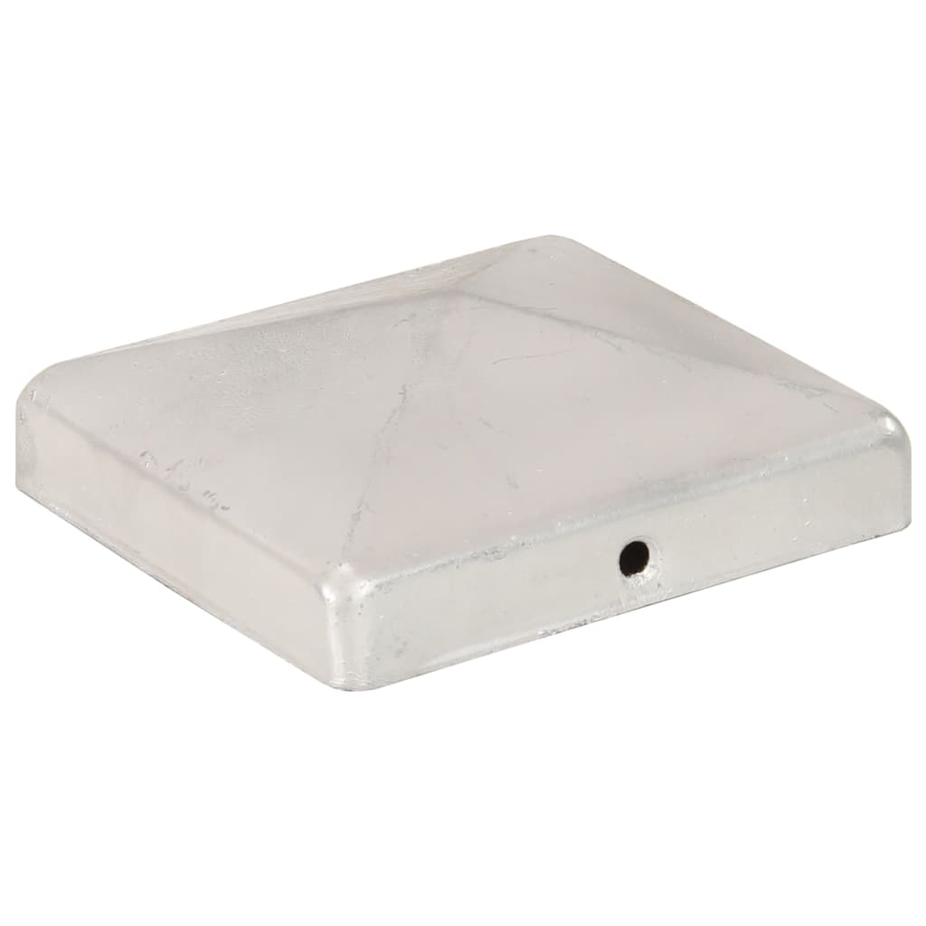 Berkfield Pyramid Fence Post Caps 6 pcs Galvanised Metal 101x101 mm