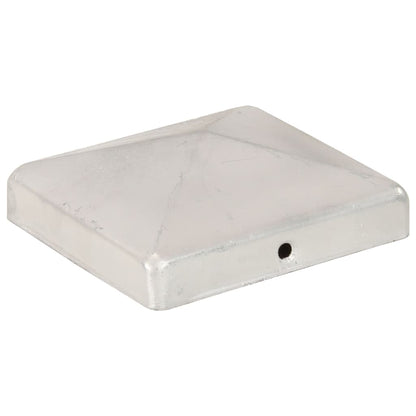 Berkfield Pyramid Fence Post Caps 6 pcs Galvanised Metal 101x101 mm