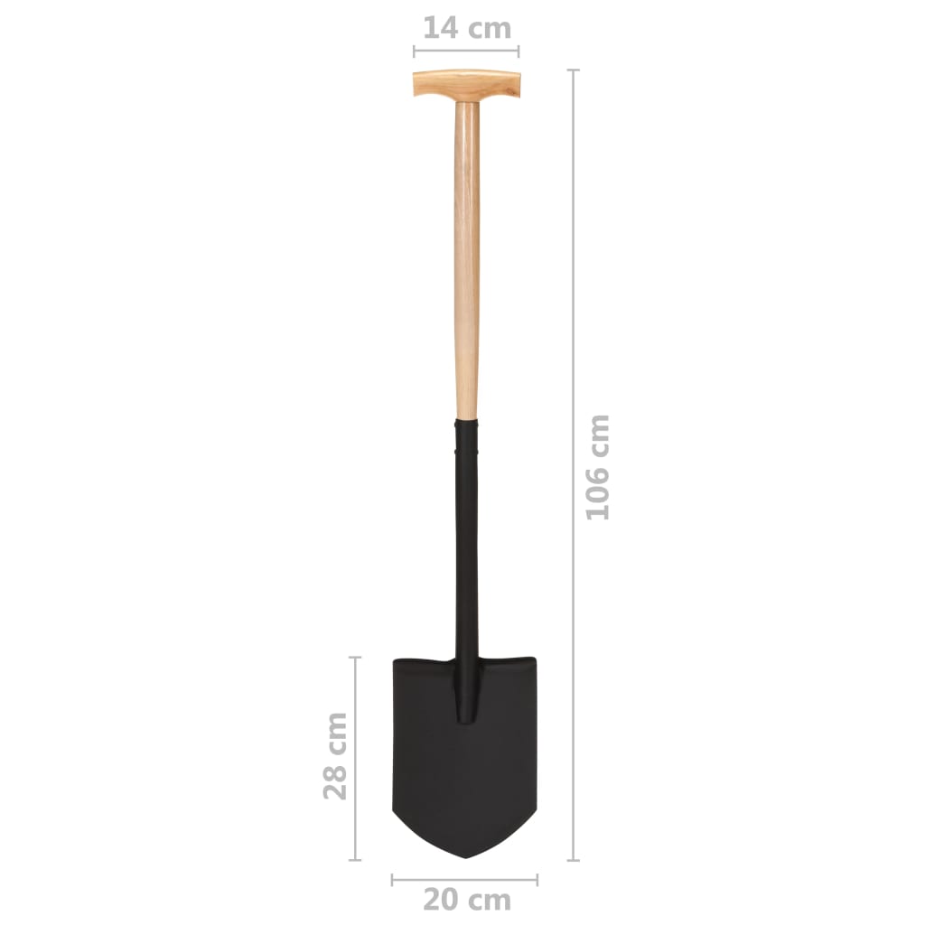 Berkfield Garden Point Shovel T Grip Steel and Hardwood