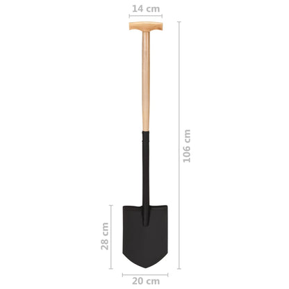 Berkfield Garden Point Shovel T Grip Steel and Hardwood