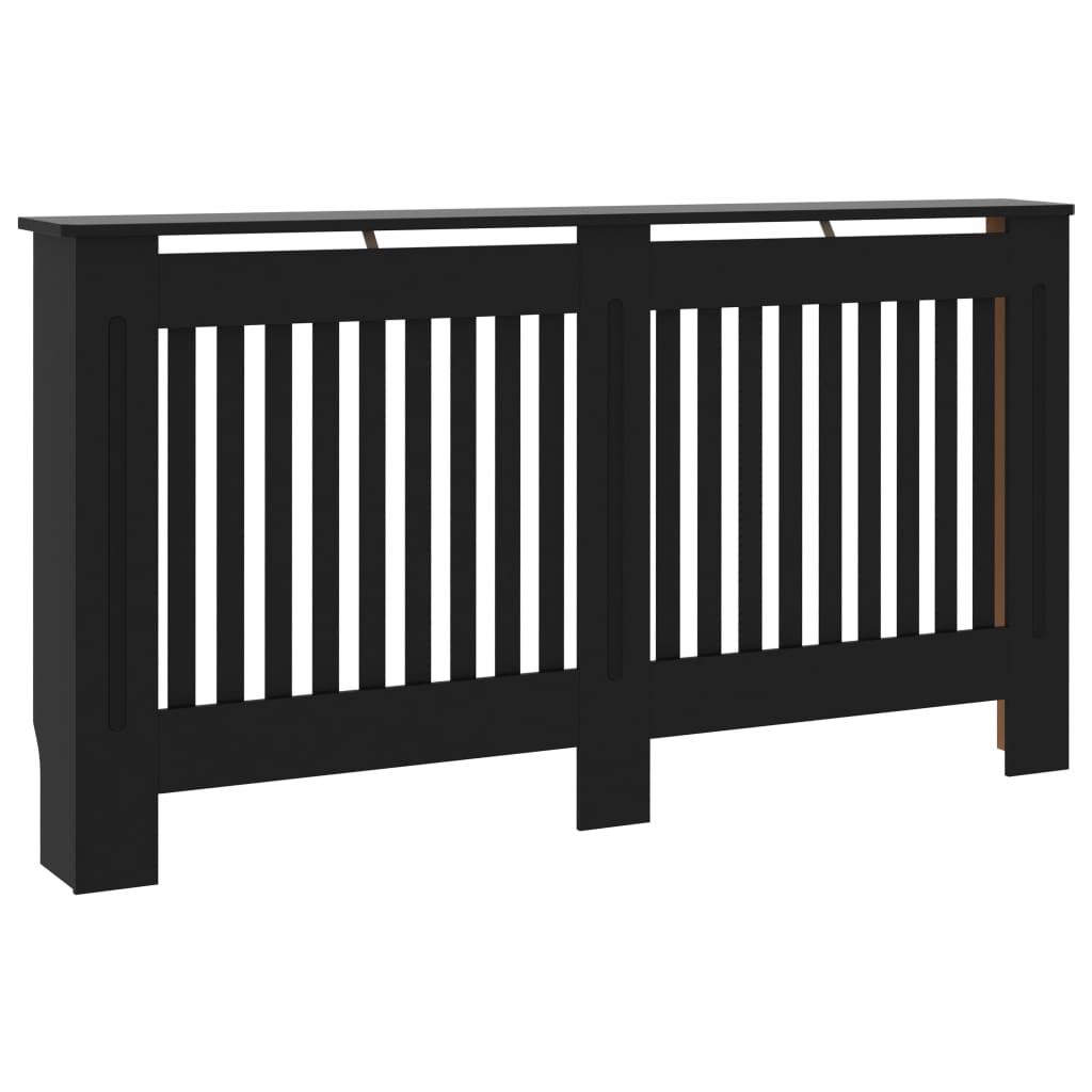 Berkfield Radiator Cover Black 152x19x81 cm MDF