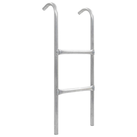 Berkfield 2-Step Trampoline Ladder Steel Silver 72 cm
