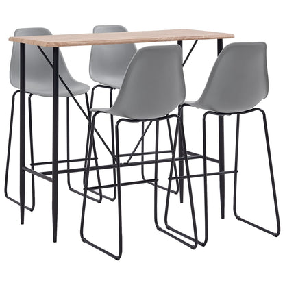 Berkfield 5 Piece Bar Set Plastic Grey